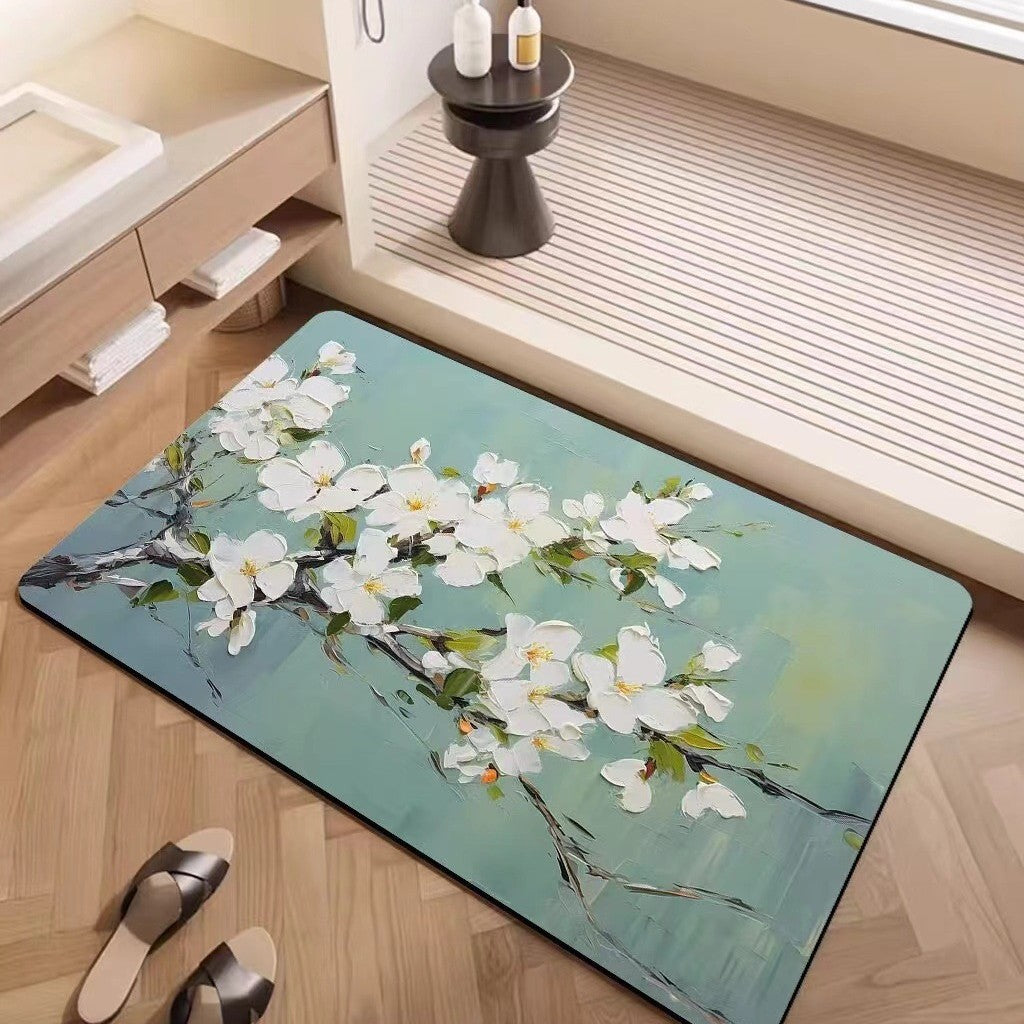 Luxury Textured Floral Bath Mat LoungeYard — product view 7
