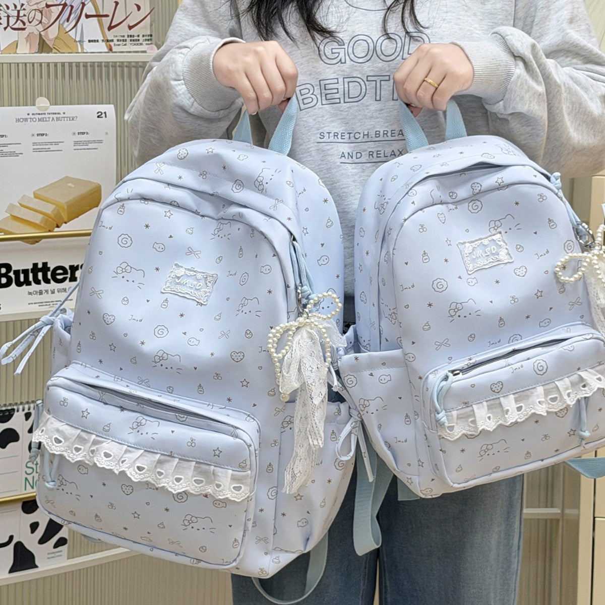 Cute Illustrated Patterned Backpack LoungeYard 1791205714 — product view 1
