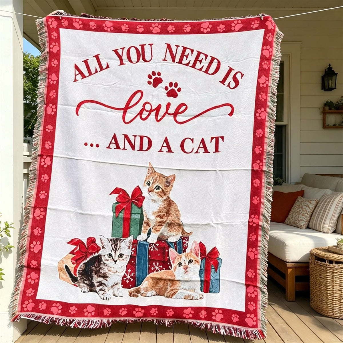 Cozy Cat-Themed Throw Blanket — product view 1