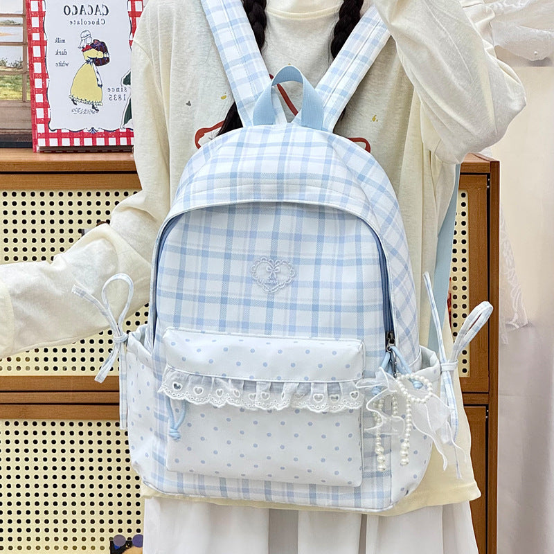 Decorative Plaid Backpack LoungeYard — product view 1