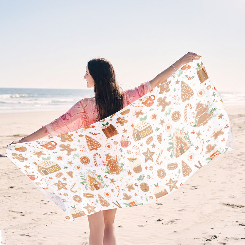 Light beach towel with creative jellyfish motif LoungeYard — product view 5