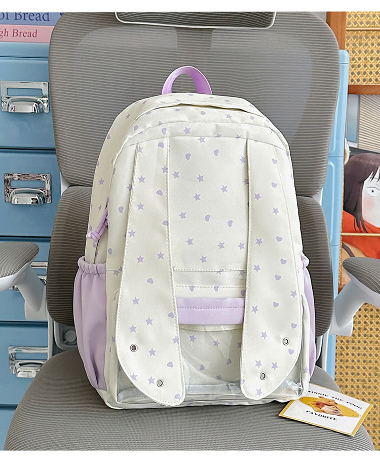 Comfortable Star-Printed School Backpack LoungeYard — product view 3