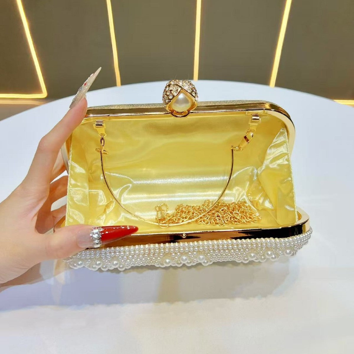 Elegant Pearl-Embellished Evening Bag — product view 3