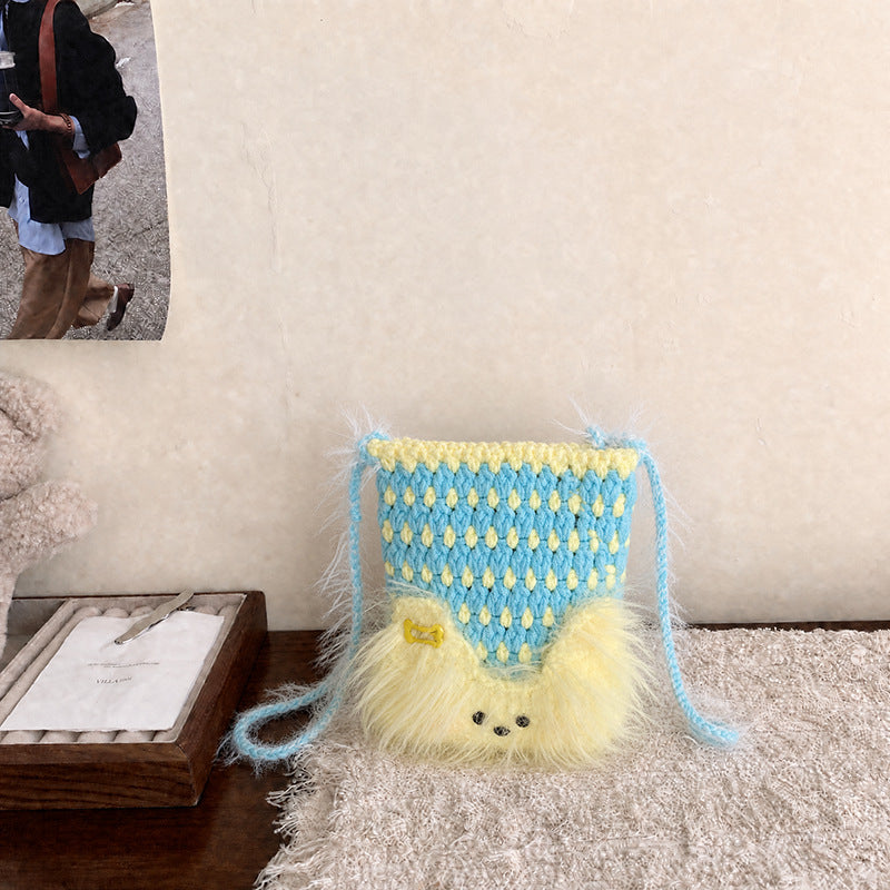 Cute Animal-Themed Plush Drawstring Pouch — product view 4