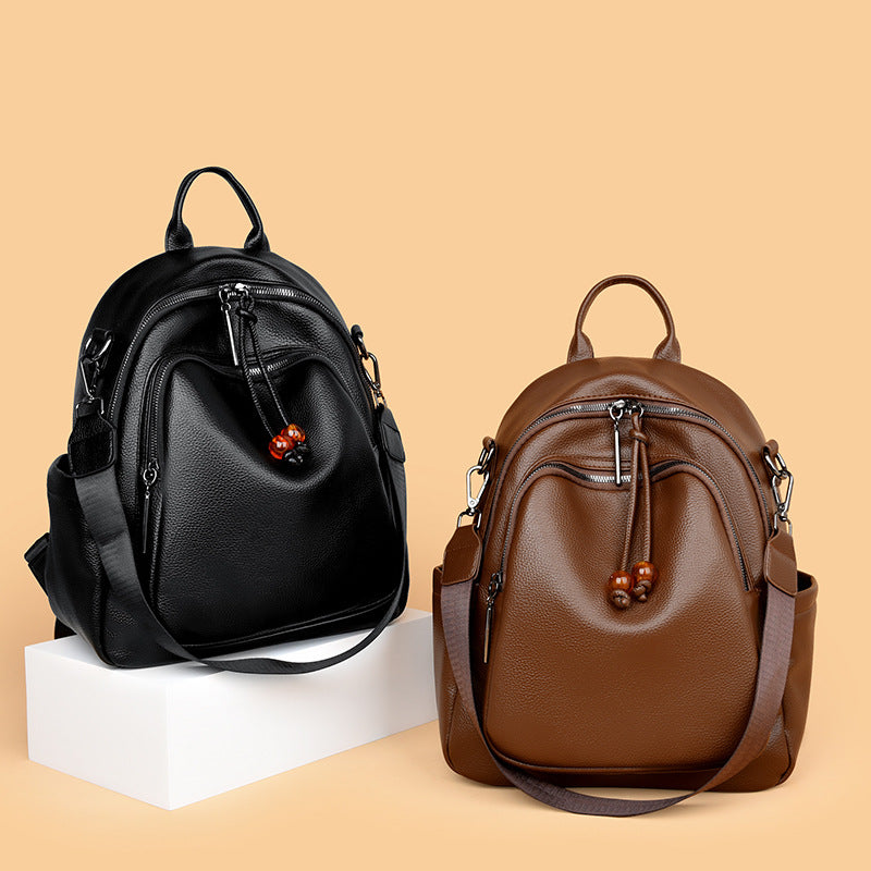 Premium Leather Travel Backpack LoungeYard — product view 2