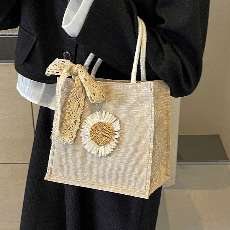 Elegant Floral Accent Handcrafted Tote — product view 3