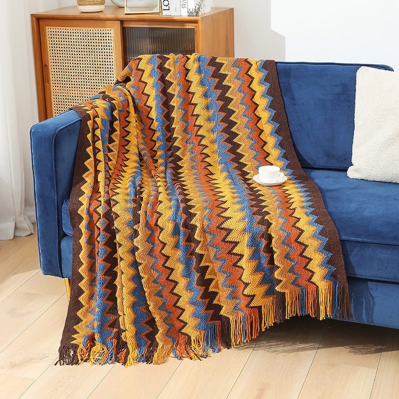 Ladies Decorative Zigzag Pattern Blanket LoungeYard — product view 7