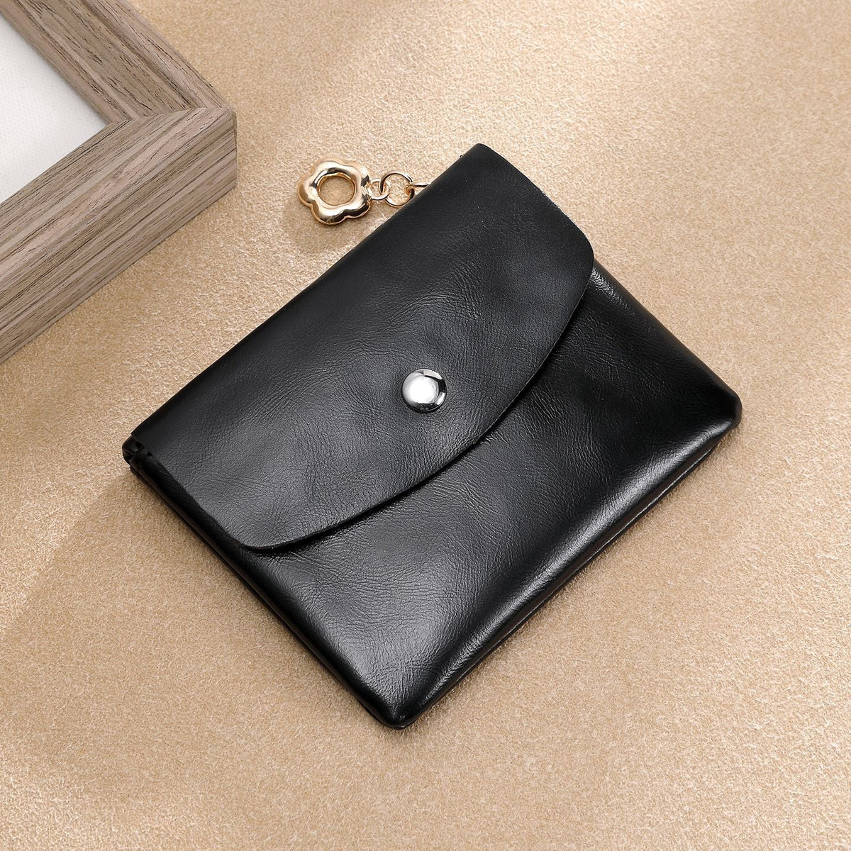 Premium Leather Snap Wallet — product view 1