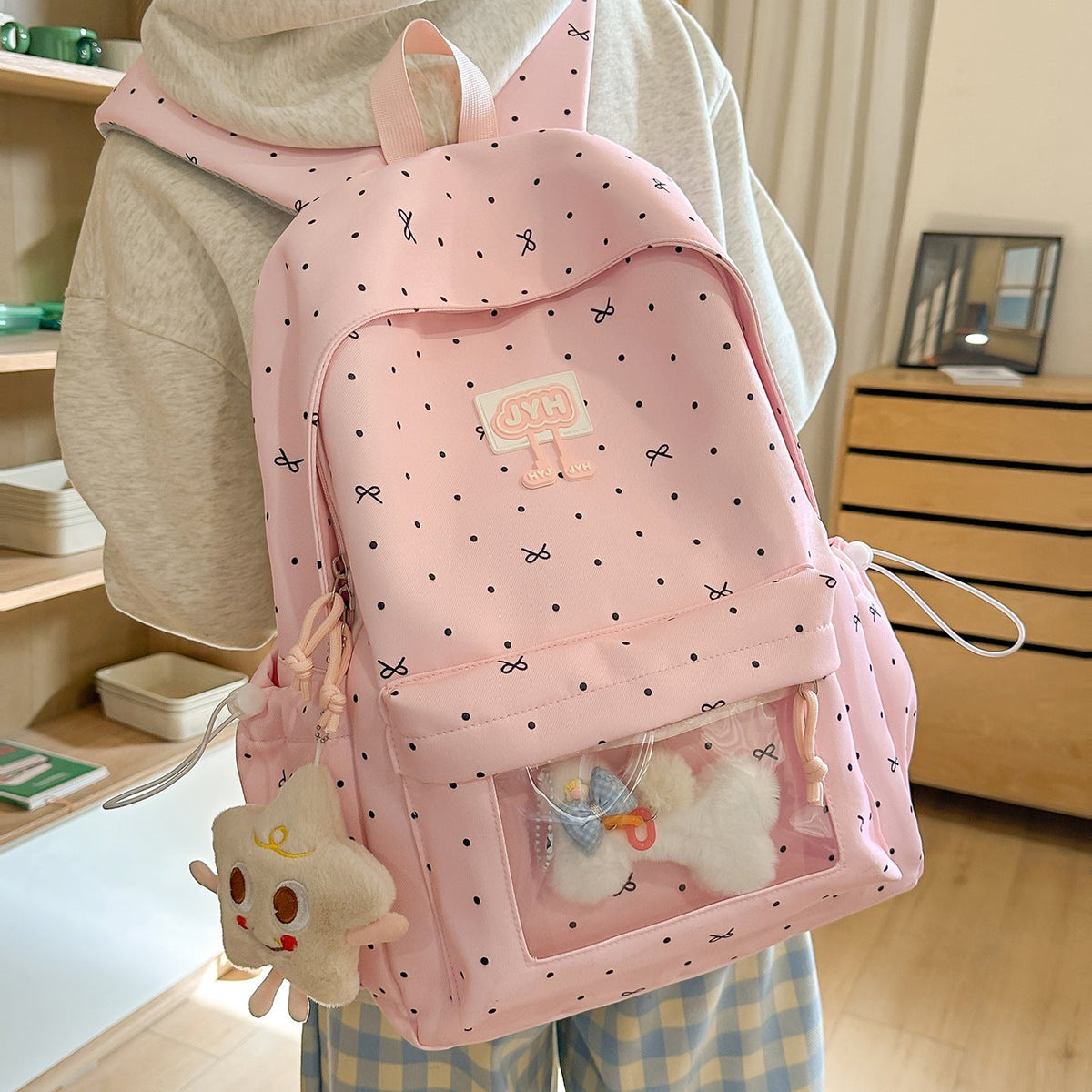 Cute Polka Dot Backpack LoungeYard — product view 2