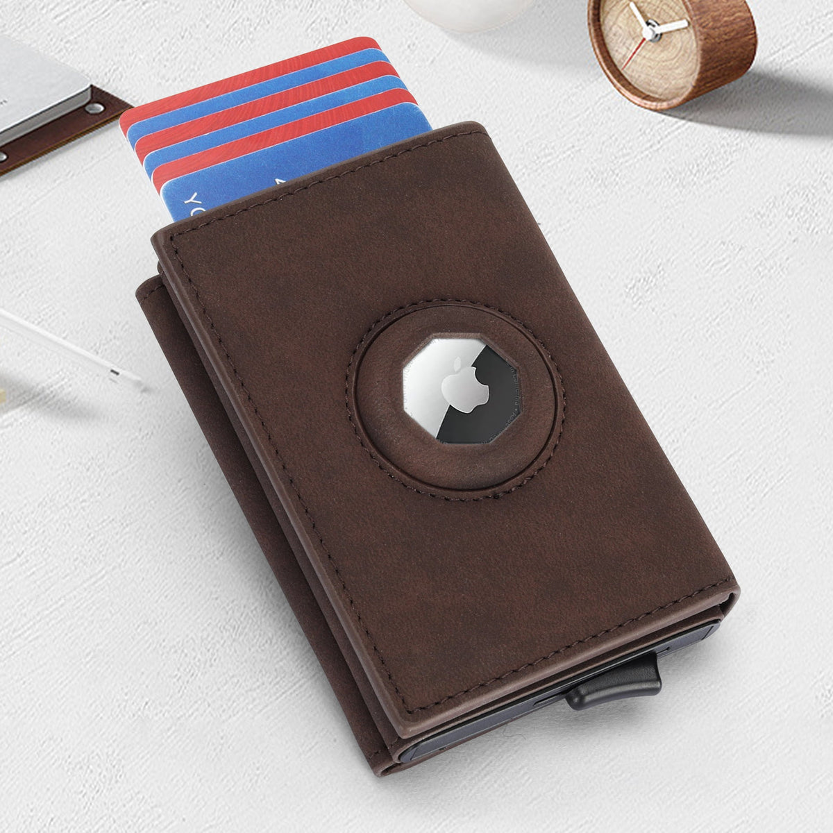 Compact RFID-Blocking Leather Cardholder LoungeYard — product view 2
