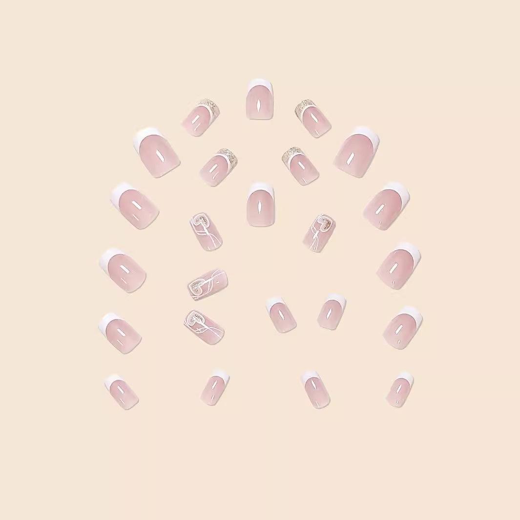 Elegant French Tip Acrylic Nail Art — product view 2
