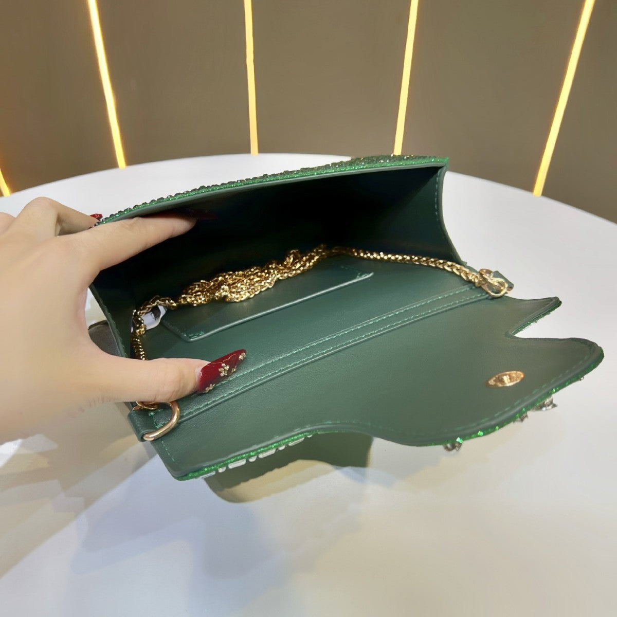 Sparkling Crystal-Embellished Evening Clutch — product view 3
