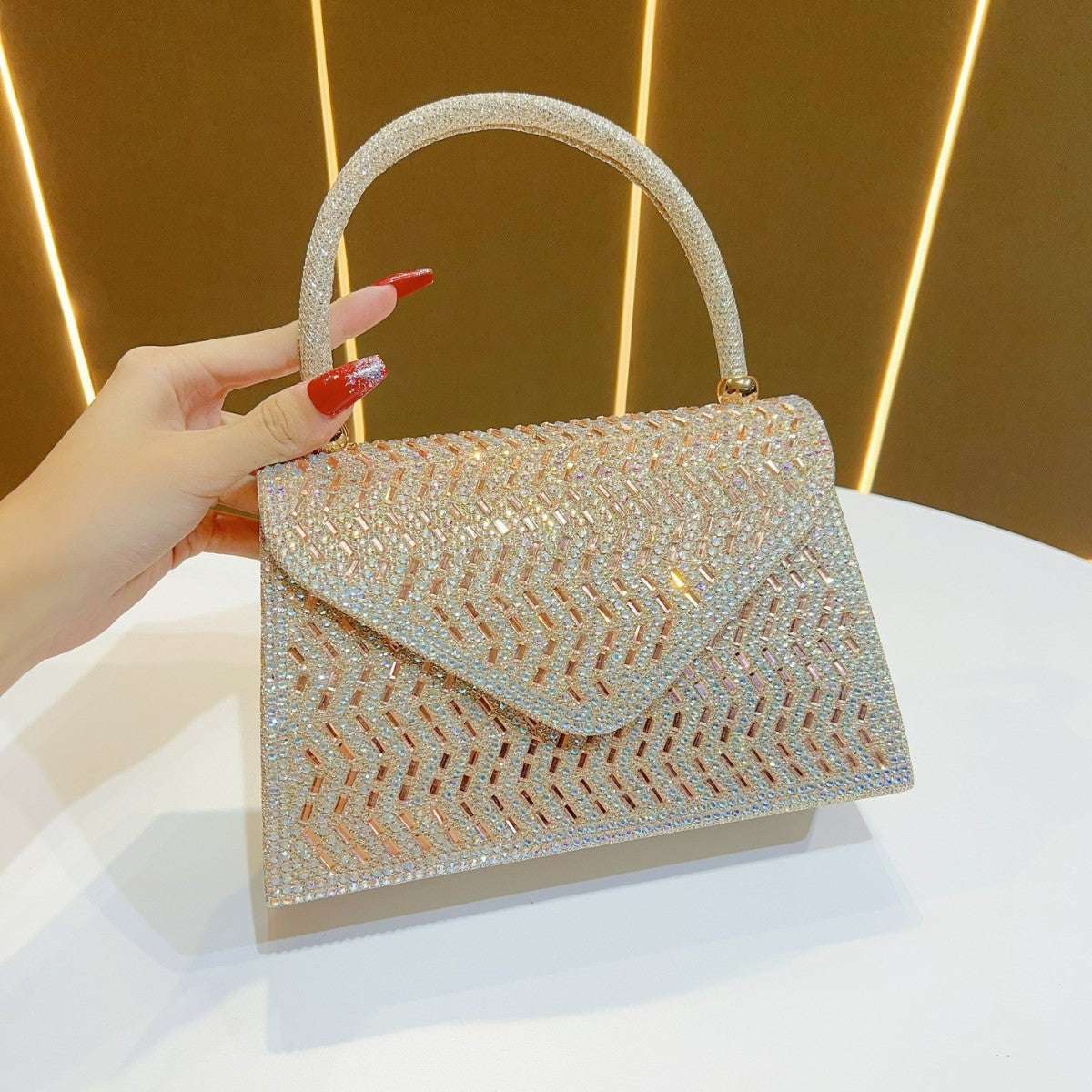 Rhinestone-Embellished Evening Handbag — product view 6