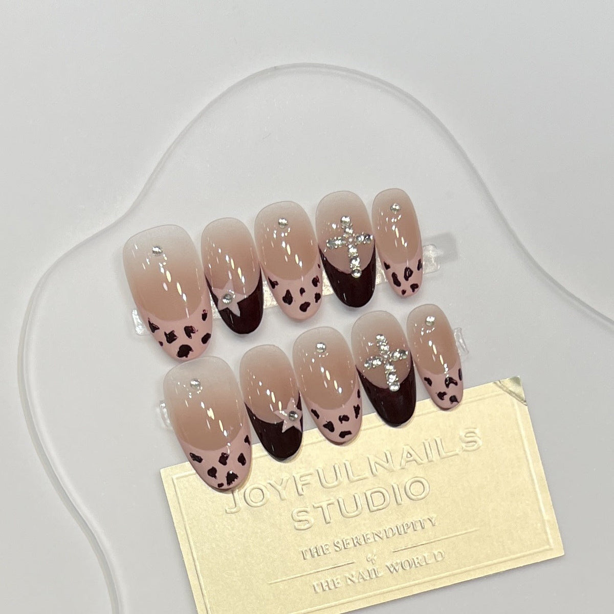 Luxurious Gel Press-On Nail Set with Animal Print Accents — product view 5