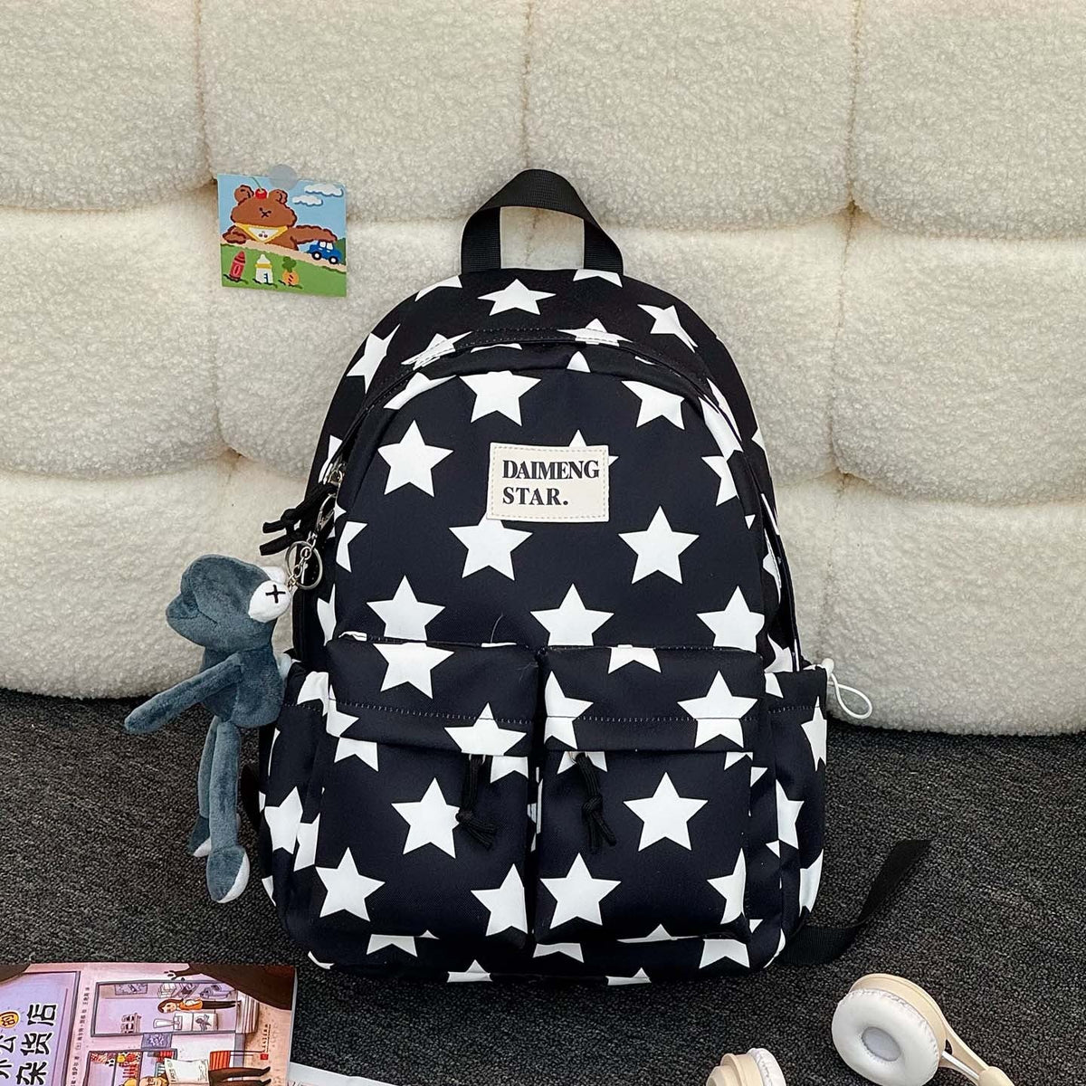 Star-Patterned Casual Backpack — product view 2