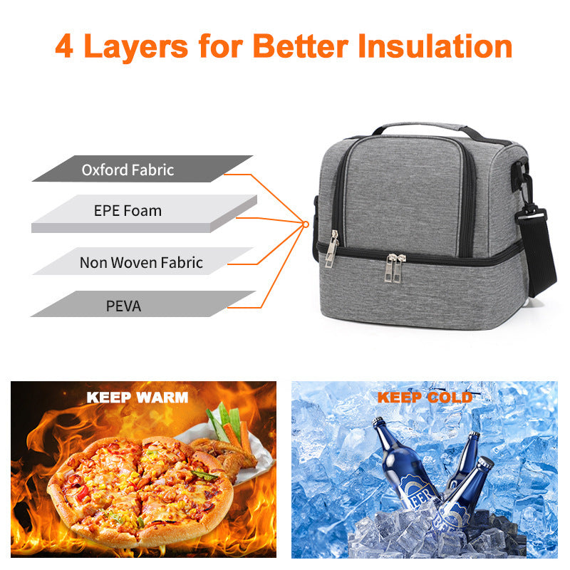 Multi-Compartment Insulated Lunch Cooler Bag — product view 2