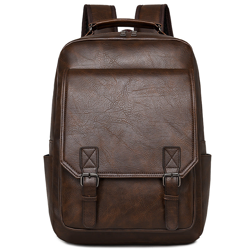 Vintage Leather Laptop Backpack — product view 3