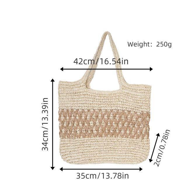 Stackable basket bag with decorative pattern element LoungeYard — product view 1