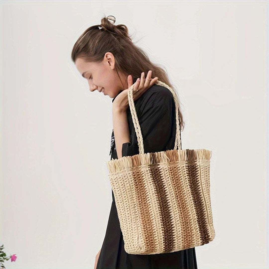 Handcrafted Macrame Tote Bag LoungeYard — product view 2