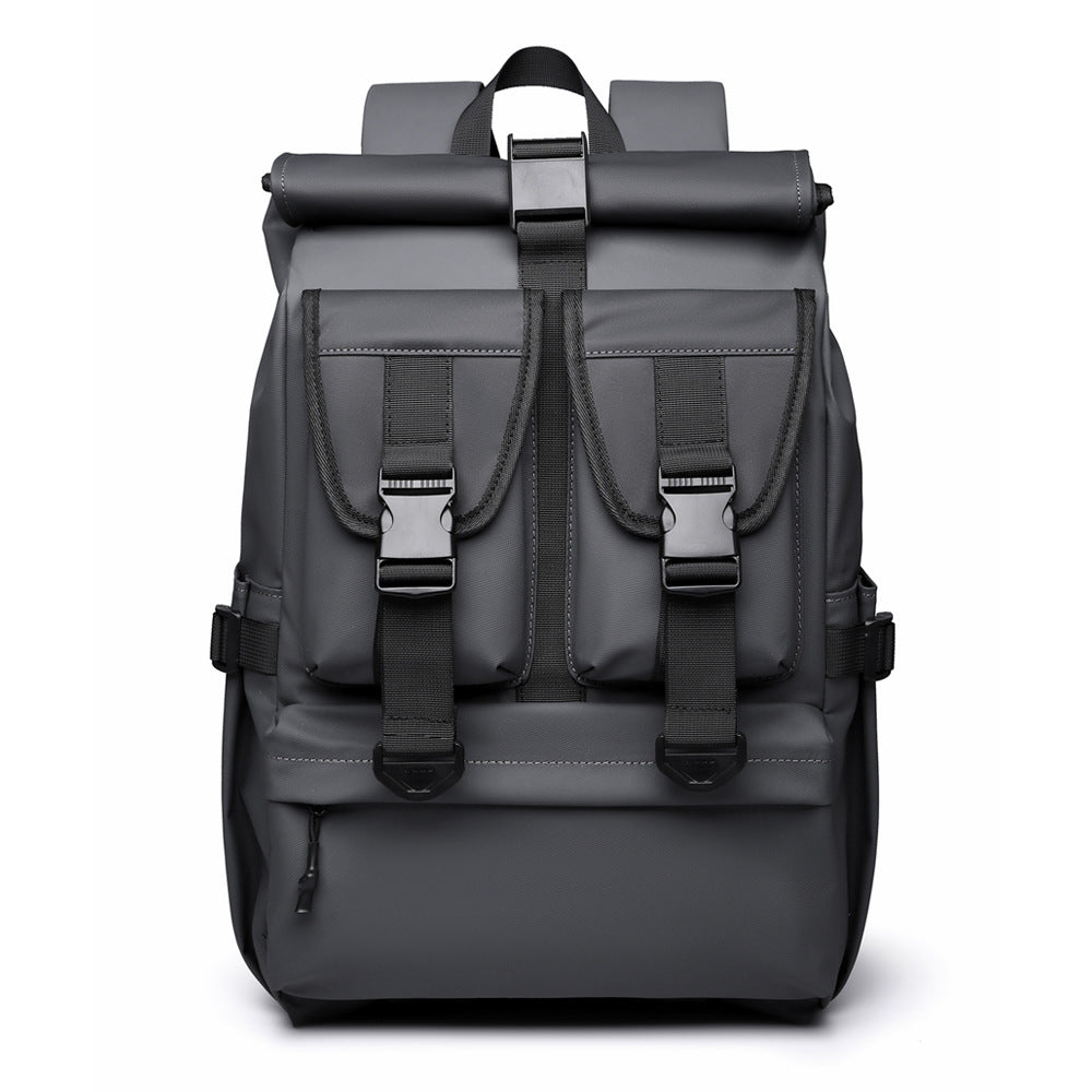 Versatile High-Capacity Roll-Top Backpack LoungeYard — product view 4