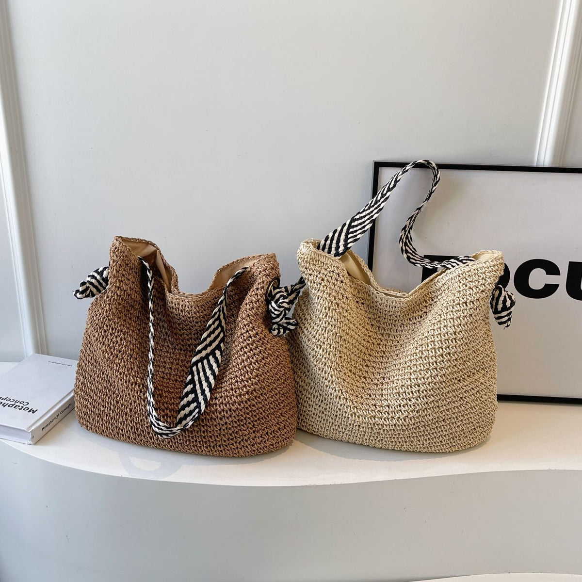 Handcrafted shoulder bag with unique weaving pattern LoungeYard — product view 2