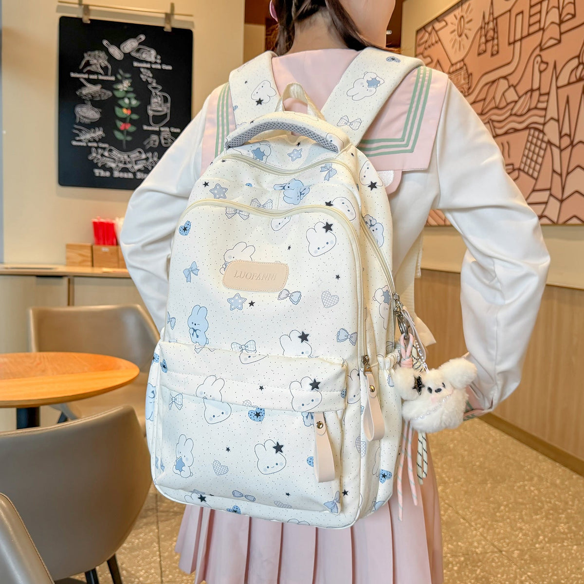 Cartoon-Printed Backpack LoungeYard — product view 2