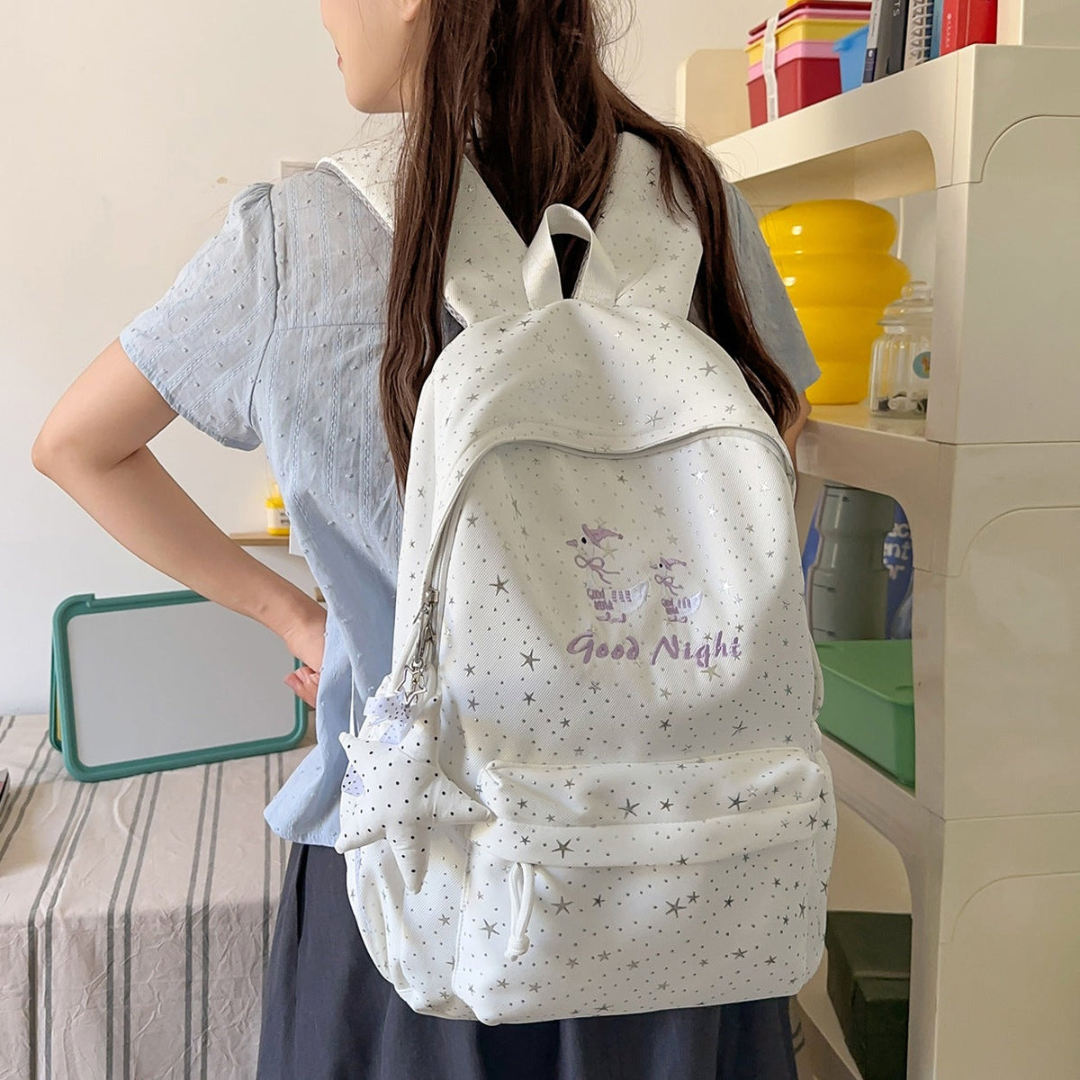 Star-Embellished Casual Backpack LoungeYard 1791205643 — product view 1