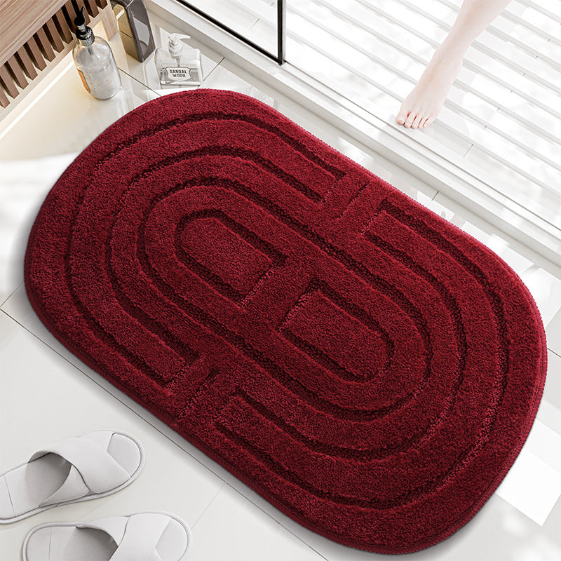 Plush Abstract Bath Mat Bowlift — product view 5