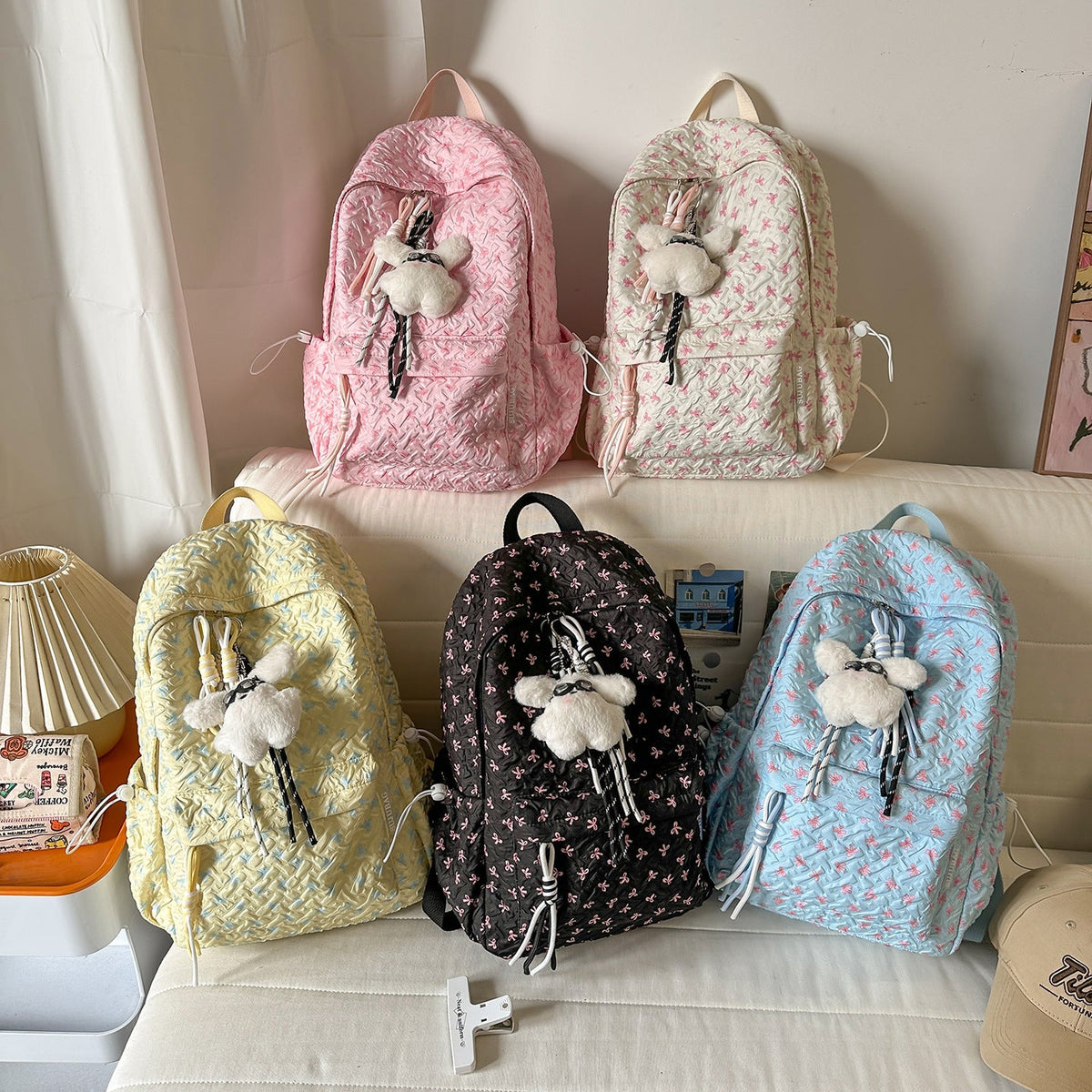 Soft Textured Casual Backpack LoungeYard — product view 4
