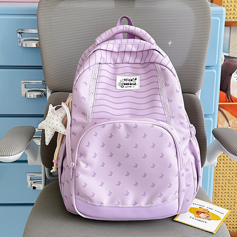 Cute Butterfly Patterned Backpack — product view 6