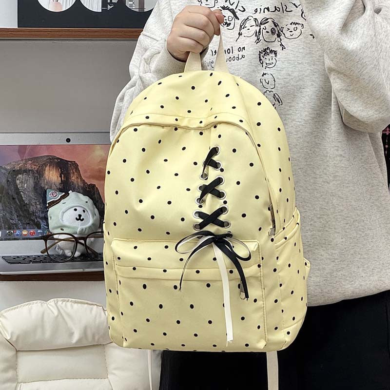 Playful Polka Dot Casual Backpack LoungeYard — product view 3