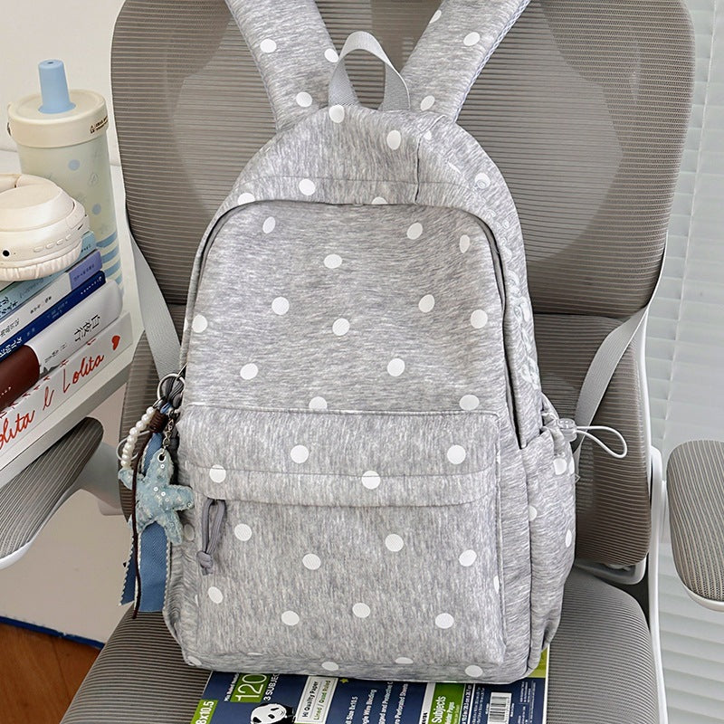 Cute Polka Dot Cotton Backpack LoungeYard — product view 7