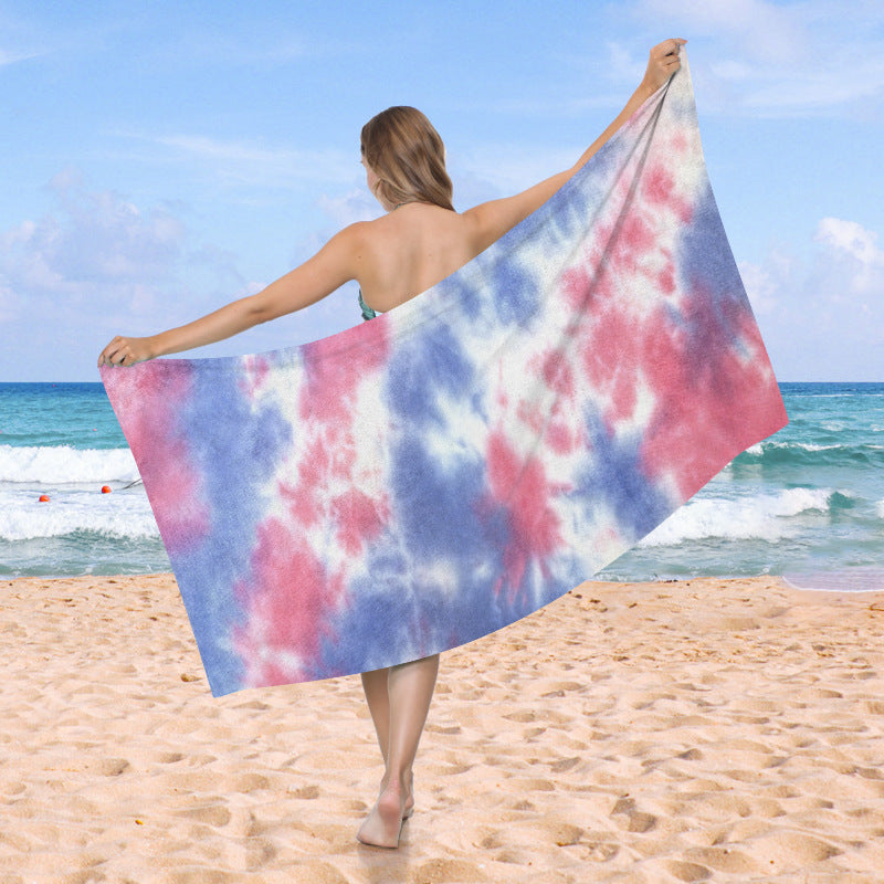 generously cut beach towel with TIE-DYE pattern LoungeYard — product view 7