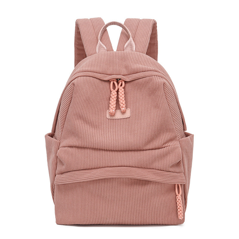 Stylish Corduroy Backpack LoungeYard — product view 2