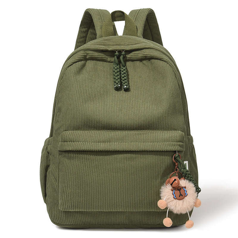 Cute Corduroy Backpack LoungeYard — product view 1