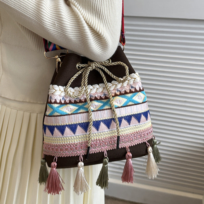 Embroidered Festival Drawstring Bag — product view 2