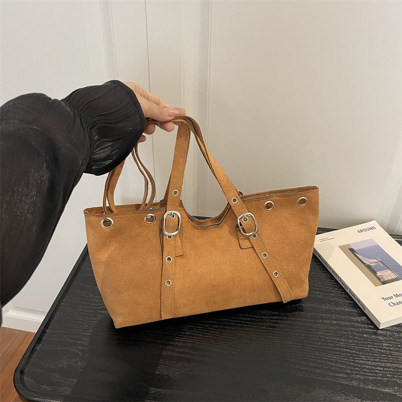 Stylish Minimalist Suede Tote Bag — product view 7
