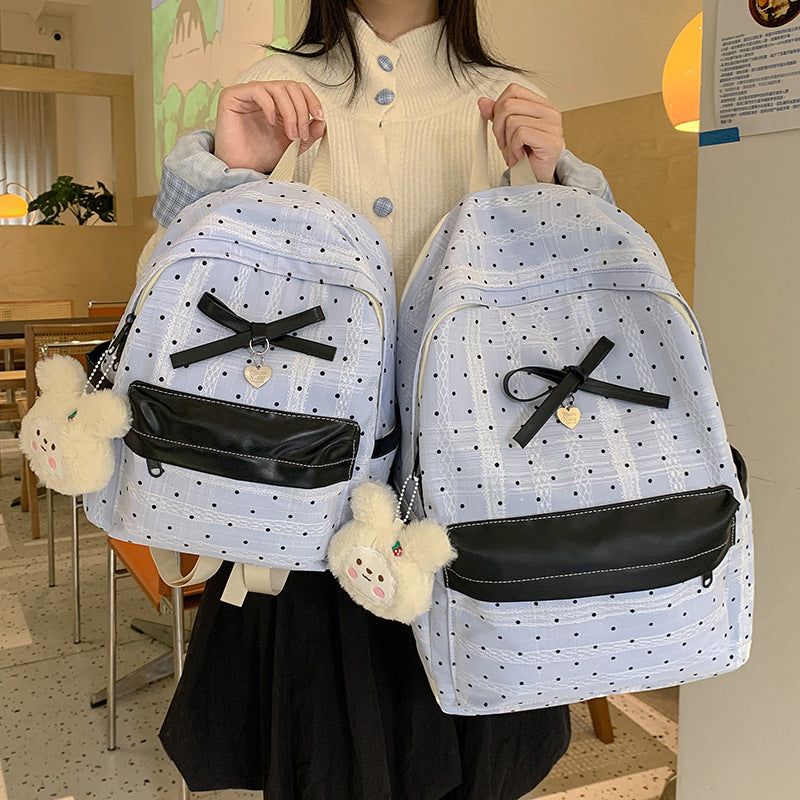 Polka Dot Patterned Mini Backpack LoungeYard — product view 1