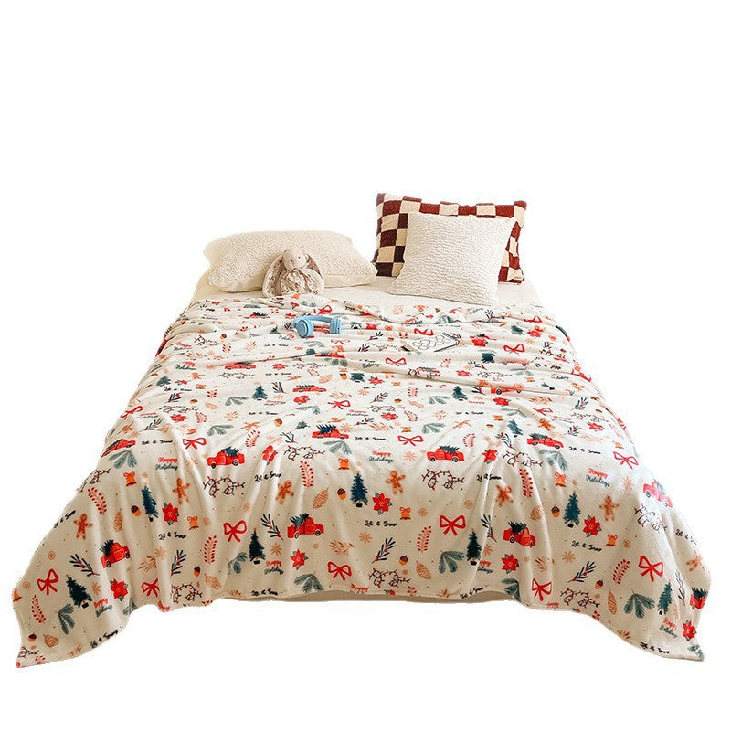 Cozy Holiday-Themed Fleece Throw Blanket — product view 4