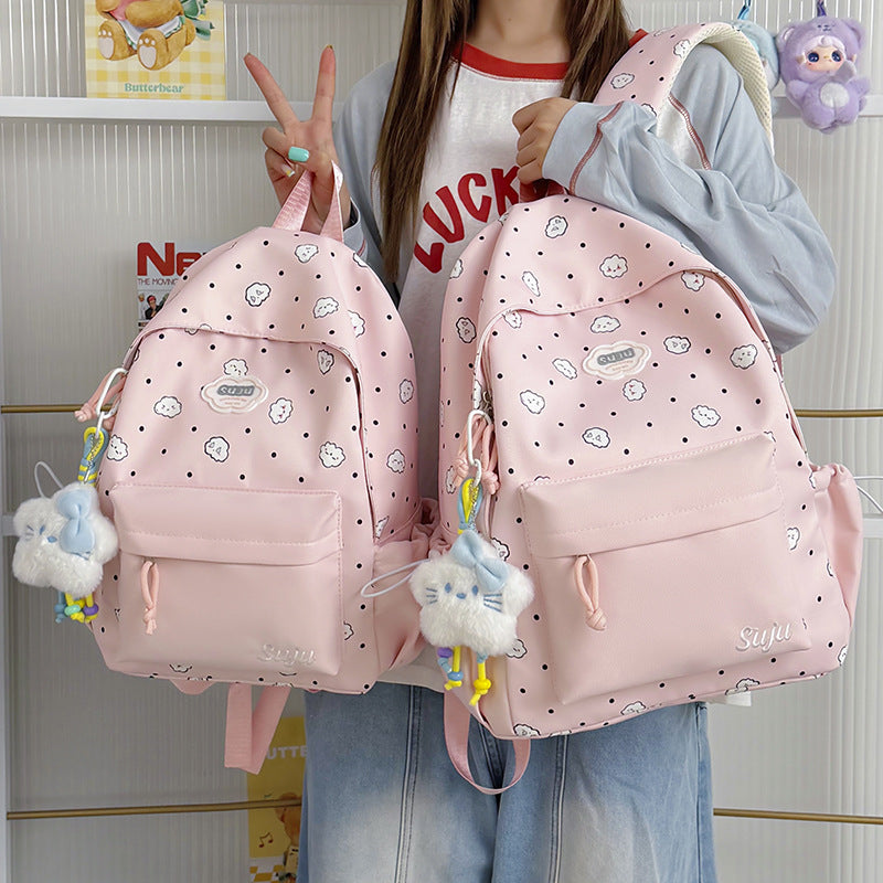 Fun Cloud-Patterned Casual Backpack LoungeYard — product view 1