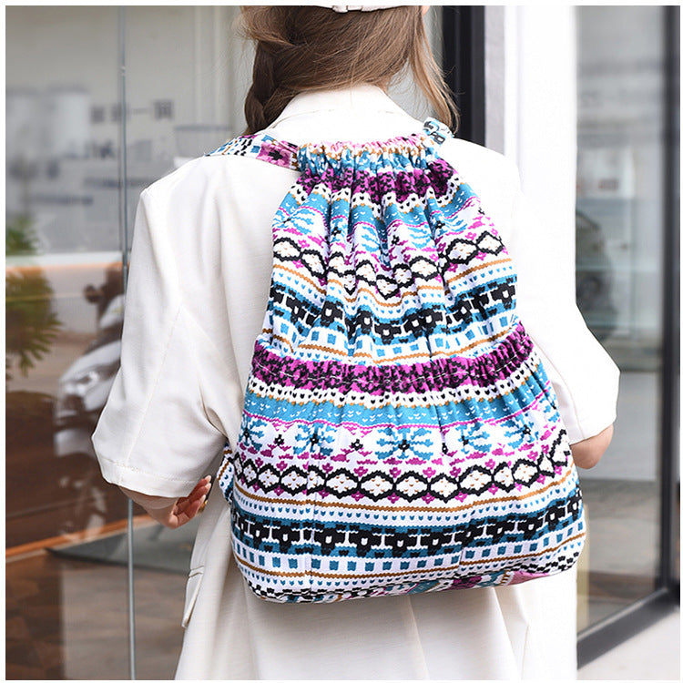 Drawstring Elephant Print Backpack LoungeYard — product view 2