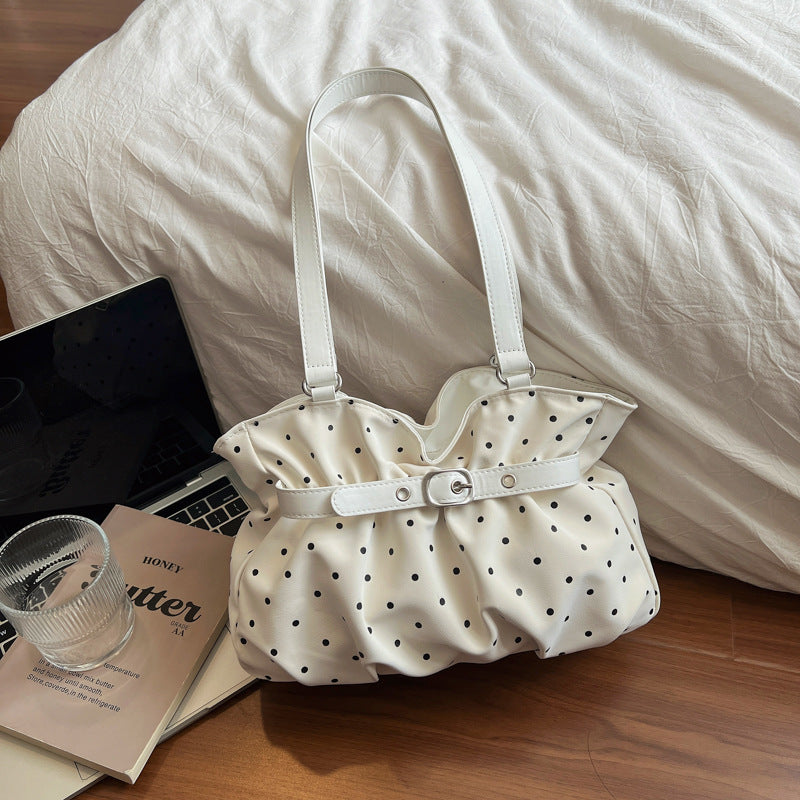 Stylish Soft Fabric Pleated Handbag — product view 3