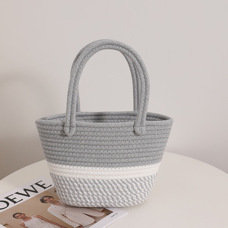 Handmade basket bag with modern accents LoungeYard — product view 3