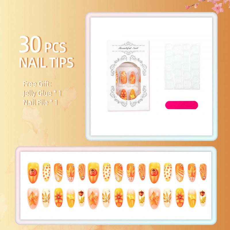 Artistic Autumn-Themed Press-On Nail Set — product view 4