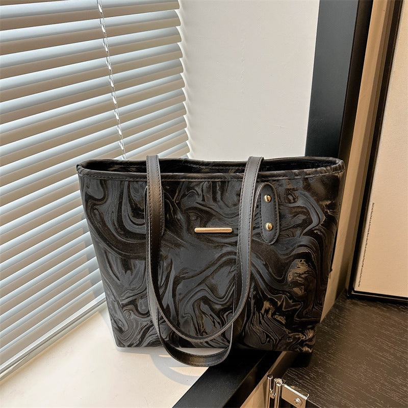 Stylish Marble Pattern Tote Bag LoungeYard — product view 2