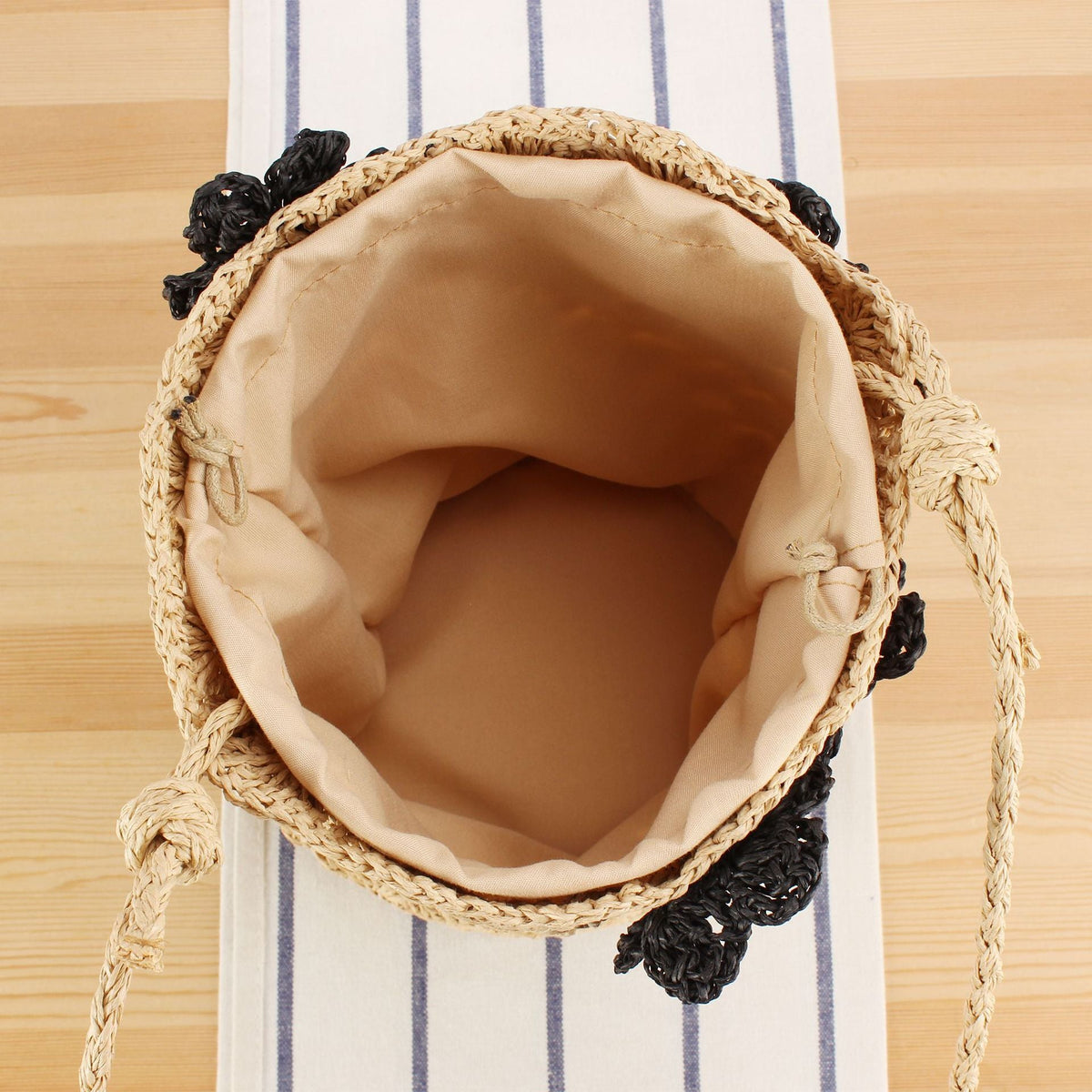 Handmade tote bag with floral accents LoungeYard — product view 3