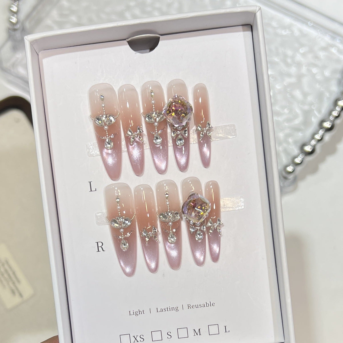 Luxurious Crystal-Embellished Press-On Nails — product view 3