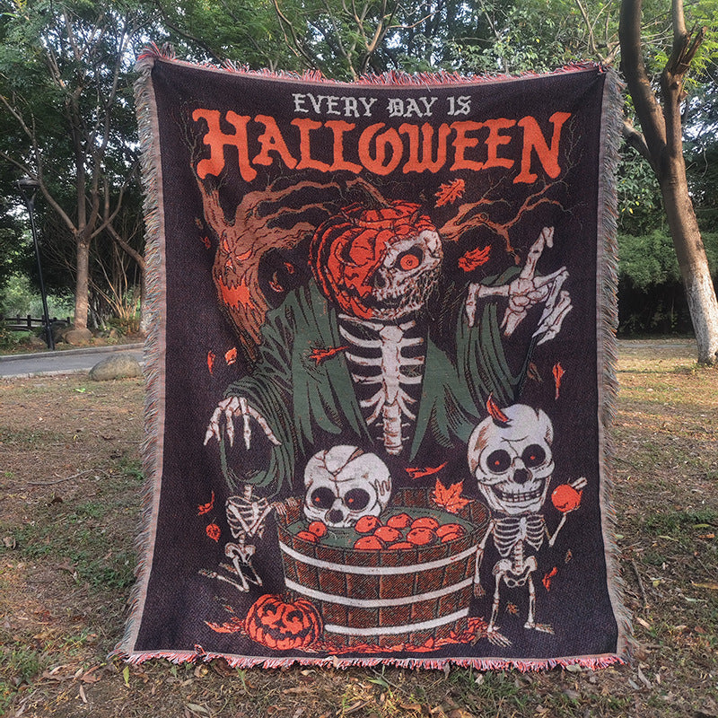 Halloween-Themed Tapestry Throw Blanket — product view 1