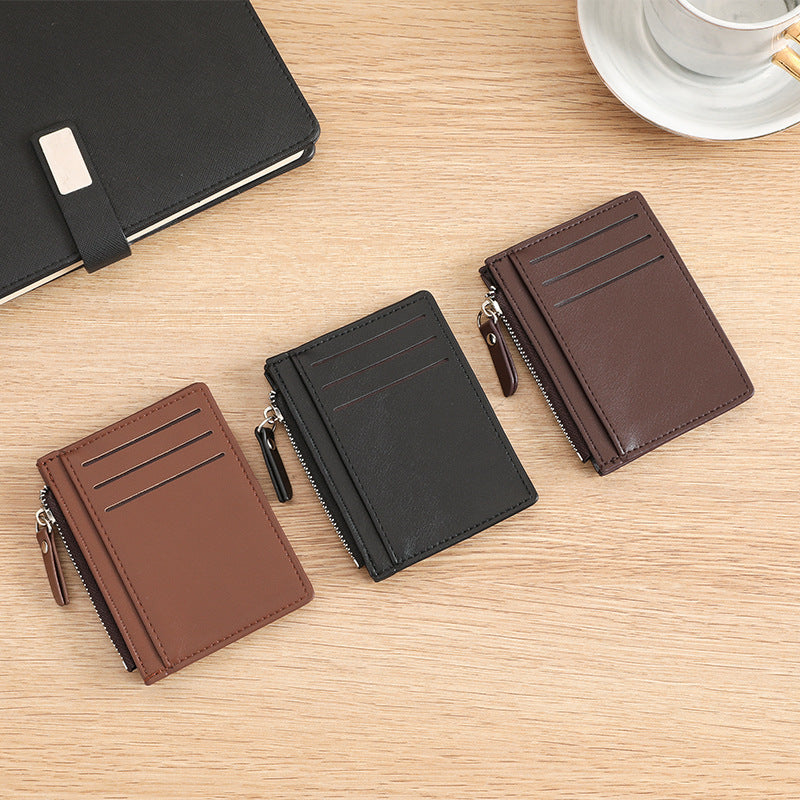 Compact Zippered Leather Cardholder LoungeYard — product view 1