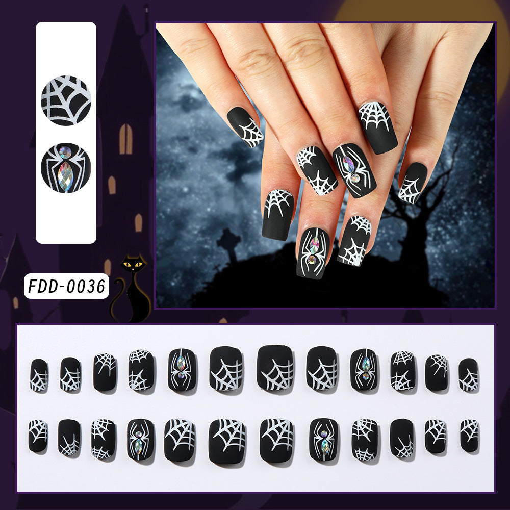 Halloween-Themed Spider Web Press-On Nails — product view 1